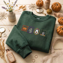 Embroidered Halloween Framed Portrait Shirt Spooky Fall Gift for Women-2