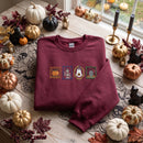 Embroidered Halloween Framed Portrait Shirt Spooky Fall Gift for Women-4