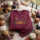 Embroidered Skeleton Cat Pumpkin Shirt Halloween Gift for Pet Fans-5