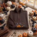 Embroidered Skeleton Cat Pumpkin Shirt Halloween Gift for Pet Fans-7