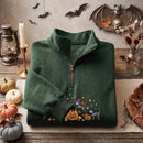 Embroidered Skeleton Cat Pumpkin Shirt Halloween Gift for Pet Fans-8