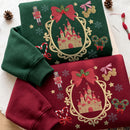 Embroidered Christmas Castle Sweatshirt Magical Holiday Gift Women-8
