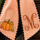 Custom Monogram Fall Pumpkin Stripe Wreath Sash Front Door Decor Host Gift-13