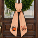 Monogrammed Orange Striped Pumpkin Wreath Sash Decor for Homeowners-8