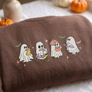 Embroidered Reading Ghost Sweatshirt Cozy Fall Gift for Book Lovers-9