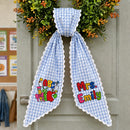 Personalized Teacher Wreath Sash Gingham Lace Classroom Decor Ribbon-15