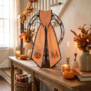 Monogrammed Orange Striped Pumpkin Wreath Sash Decor for Homeowners-11
