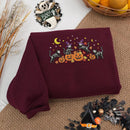 Embroidered Skeleton Cat Pumpkin Shirt Halloween Gift for Pet Fans-12