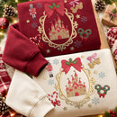 Embroidered Christmas Castle Sweatshirt Magical Holiday Gift Women-7