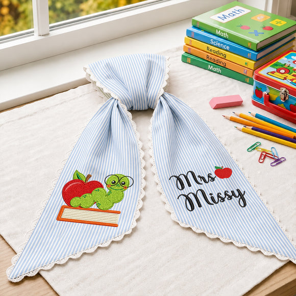Custom Teacher Wreath Sash Bookworm Classroom Door Decor