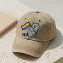 Rainbow Pride Raccoon Embroidered Cap LGBTQ+ Allies Sun Protection-2