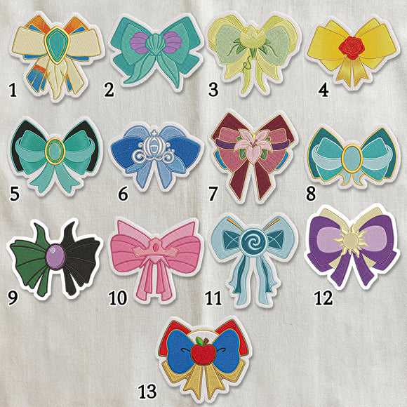 Princess Bow Embroidered Patch Jacket Decor For Disney Fans Girls