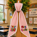 Personalized Teacher Wreath Sash Gingham Lace Classroom Decor Ribbon-3