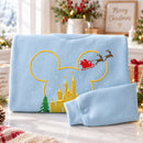 Embroidered Castle Christmas Sweater Cozy Holiday Gift For Fans-3