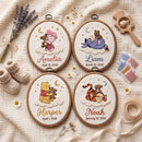 Custom Embroidered Bear Hoop Art Nursery Wall Decor Newborn Gift-2