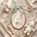 Personalized Whale & Hot Air Balloon Nursery Hoop Wall Art for Baby-2
