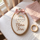 Personalized Rainbow Embroidery Hoop Nursery Decor Gift for Baby Girl-2