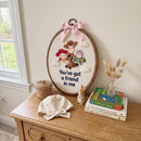 Personalized Toy Nursery Hoop Embroidery Wall Decor Gift for Baby Room-2