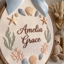 Custom Ocean Nursery Embroidery Hoop Sign Coastal Baby Shower Gift-2