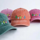 Embroidered Cactus Washed Cap | Daily Sun Shade for Plant Lovers-3