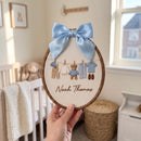 Custom Baby Name Oval Embroidery Hoop Nursery Wall Art Gift-3