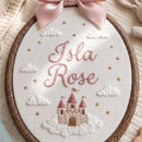Custom Castle Embroidered Hoop Nursery Wall Decor Baby Girl Gift-3