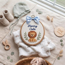 Cute Lion Safari Nursery Wall Sign Custom Baby Name Hoop Decor Gift-3
