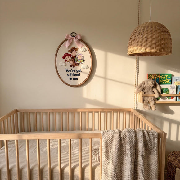 Personalized Toy Nursery Hoop Embroidery Wall Decor Gift for Baby Room