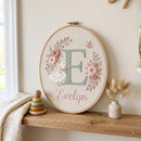 Embroidered Duck Monogram Hoop Nursery Decor Baby Girl Newborn Gift-3