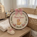 Custom Duck Embroidery Hoop Wall Nursery Decor Baby Girl Gift-3