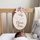 Personalized Rainbow Embroidery Hoop Nursery Decor Gift for Baby Girl-3