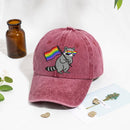 Rainbow Pride Raccoon Embroidered Cap LGBTQ+ Allies Sun Protection-3