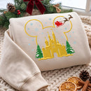 Embroidered Castle Christmas Sweater Cozy Holiday Gift For Fans-4
