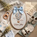 Custom Hot Air Balloon Embroidery Hoop Nursery Wall Art New Baby Gift-3
