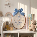Personalized Goose Canvas Hoop Nursery Wall Decor Custom Baby Boy Gift-4