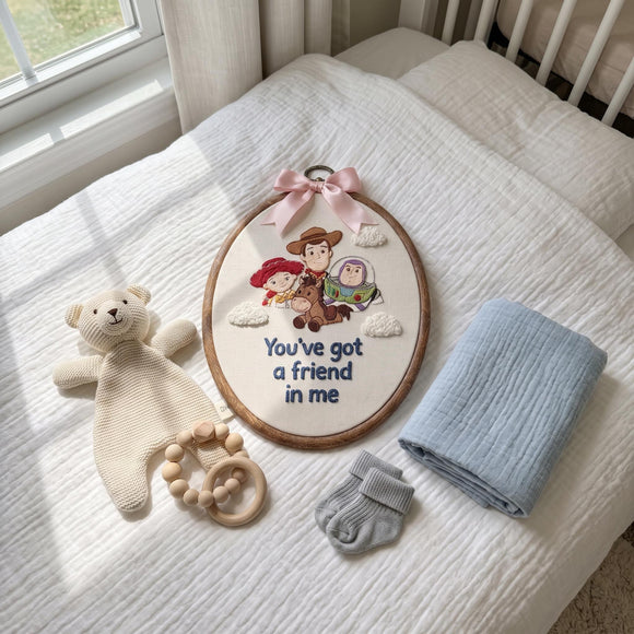 Personalized Toy Nursery Hoop Embroidery Wall Decor Gift for Baby Room