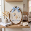 Custom Embroidered Duckling Hoop Nursery Wall Art Newborn Gift-4