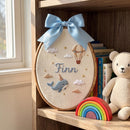 Personalized Whale & Hot Air Balloon Nursery Hoop Wall Art for Baby-4
