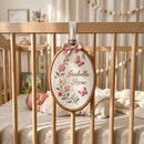 Custom Embroidered Butterfly Floral Hoop Nursery Wall Sign Baby Gift-4