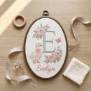 Embroidered Duck Monogram Hoop Nursery Decor Baby Girl Newborn Gift-4