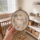 Custom Coastal Ocean Embroidered Hoop Nursery Wall Decor Baby Gift-4