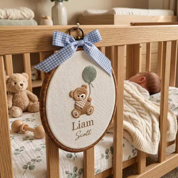 Custom Teddy Bear Balloon Nursery Wall Decor Gift for Newborn Baby