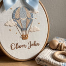 Custom Hot Air Balloon Embroidery Hoop Nursery Wall Art New Baby Gift-5