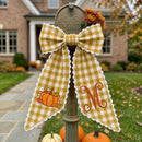 Custom Monogram Fall Pumpkin Stripe Wreath Sash Front Door Decor Host Gift-5