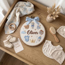 Personalized Baby Boy Nursery Wall Decor Embroidered Name Hoop Sign-5