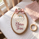 Personalized Rainbow Embroidery Hoop Nursery Decor Gift for Baby Girl-5