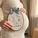 Personalized Stork Baby Hoop Embroidered Name Nursery Wall Art Gift-5