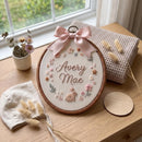 Personalized Bunny Floral Baby Hoop Nursery Decor Gift for New Parents-5