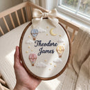 Hot Air Balloon Baby Name Hoop | Nursery Wall Art for Newborns-5