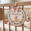 Custom Duck Embroidery Hoop Wall Nursery Decor Baby Girl Gift-5